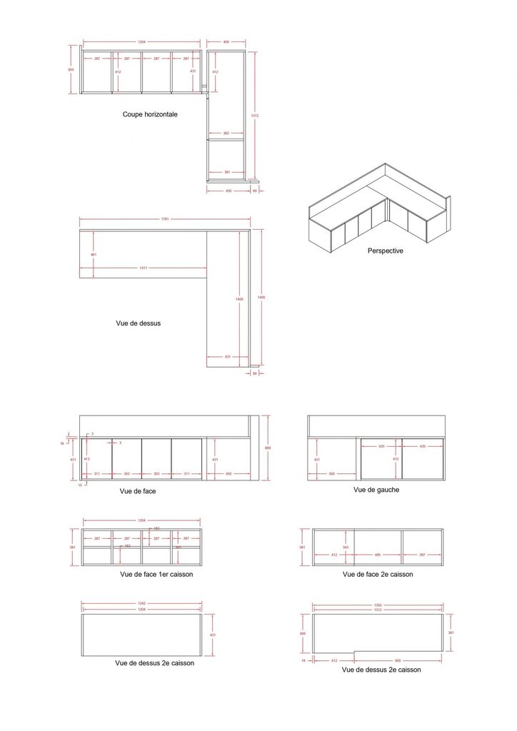 Plans 2D - WoodyCaDesign - Architecte d'intérieur Lille 1 Architecte d'intérieur Lille - Agencement - Meubles sur mesure - Plan 2D